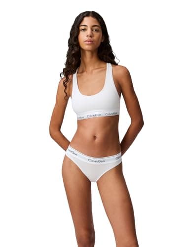 Calvin Klein Modern Cotton Unlined Wireless Bralette, White, Medium - Image 1