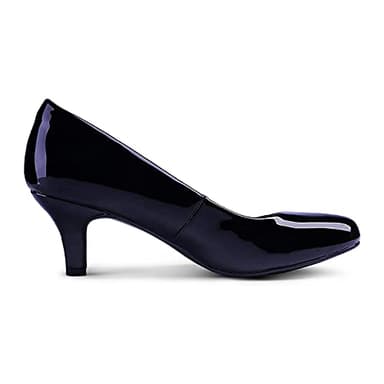 DREAM PAIRS Women's Dress Comfortable Low Heel Pump Shoes,Size 8,Navy/Pat,LUVLY - Image 3