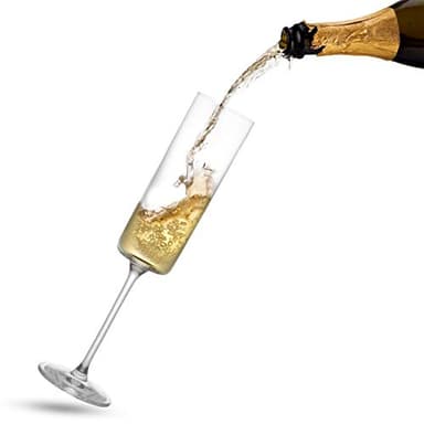 JoyJolt Champagne Flutes, Claire Collection Crystal Champagne Glasses Set of 2, 5.7 Ounce Capacity, Exquisite Craftsmanship, Ideal for Home Bar, Special Occasions – Made in Europe - Image 4
