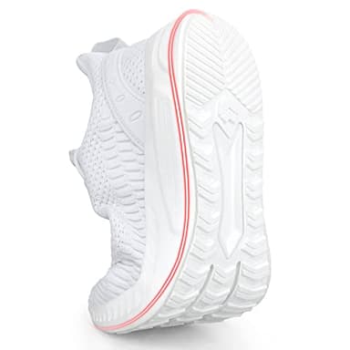 Feethit Women Tennis Running Shoes Walking Shoes Lightweight Casual Sneakers for Travel Gym Work Woman Waitress Nurse Light White 7.5 - Image 4