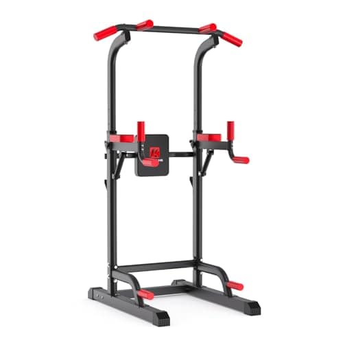 Power Tower Dip Station, Pull Up Bar Station & Multi-Function Gym Equipment For Home Strength Training Adujustable Height Up to 85.5",Load 350LBS - Image 1