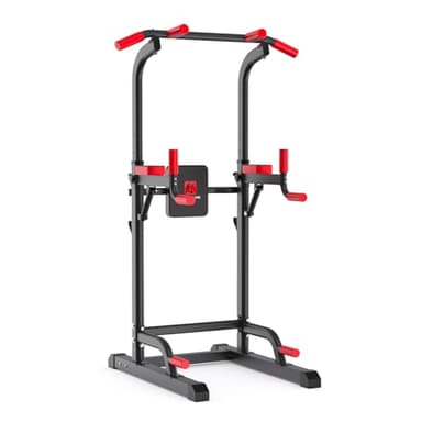 Power Tower Dip Station, Pull Up Bar Station & Multi-Function Gym Equipment For Home Strength Training Adujustable Height Up to 85.5",Load 350LBS - Image 1