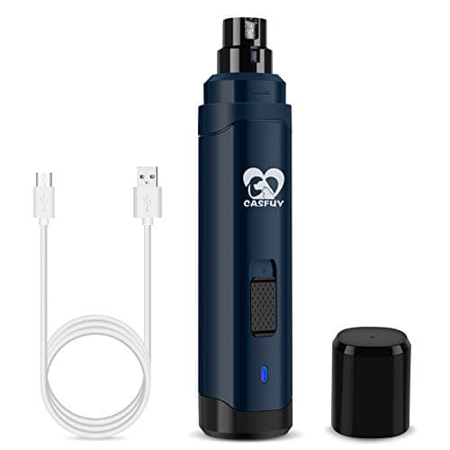 Casfuy Dog Nail Grinder Upgraded - Professional 2-Speed Electric Rechargeable Pet Nail Trimmer Painless Paws Grooming & Smoothing for Small Medium Large Dogs & Cats(Dark Blue) - Image 1