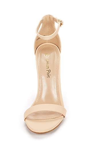 DREAM PAIRS Women's High Heels Flower Ankle Strap Stilettos Round Open Toe Dressy Sexy Sandals,Size 6.5,Nude/Nubuck,KARRIE - Image 2