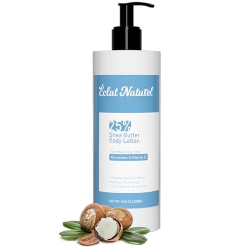 ÉCLAT NATUREL Shea Butter Hand and Body Lotion, with Vitamin E Niacinamide Ceramide Moisturizer for Dry Skin, 25% Shea Butter Brightening Moisturizing Lotion for Hands and Body, 10.15 Fl Oz - Image 1