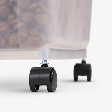 IRIS USA Dog Food Storage Container 58 lbs, Attachable Wheels, & Included Scoop, for Dog Cat Birds and other Pets, Food Storage Bin, Keep Fresh, Easy Mobility, BPA Free - Made in the USA, Dark Gray - Image 6