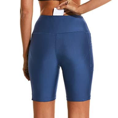 HODOSPORTS Women's 7'' Swim Shorts UPF 50+ High Waisted Board Shorts with Pockets Liner Quick Dry Swimsuit Bottoms Navy 3XL - Image 3