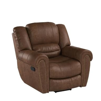 CANMOV Leather Recliner Chair, Classic and Traditional Manual Recliner Chair with Comfortable Arms and Back Single Sofa for Living Room, Nut Brown - Image 5