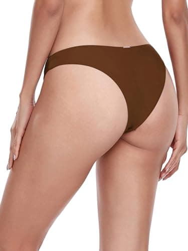 RELLECIGA Women's Coffee Super Cheeky Brazilian Cut Bikini Bottom Size X-Large - Image 4