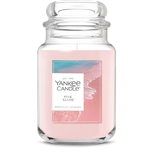 Yankee Candle Large Jar Scented Candle with up to 150 Hour Burn Time, Premium Plant Wax Blend for Consistent Burn, 22 oz Jar Candle with Room Filling Fragrance, Pink Sands - Image 1