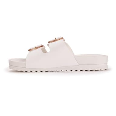 MUK LUKS Women's Grand Cayman Sandal, White, 9 - Image 7