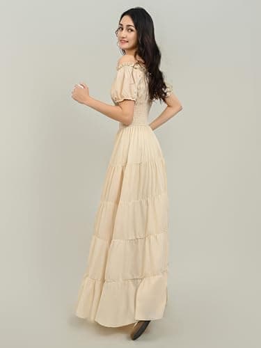 Zhitunemi Renaissance Costume Women Dress: Halloween Costumes Woman 2025 Renaissance Dresses - Halloween Party Theme Events Beige M - Image 4