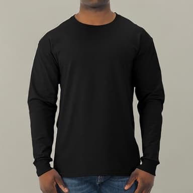 Jerzees Men's Dri-Power Cotton Blend Long Sleeve Tees, Moisture Wicking, Odor Protection, UPF 30+, Sizes S-3X, Black, Large - Image 5