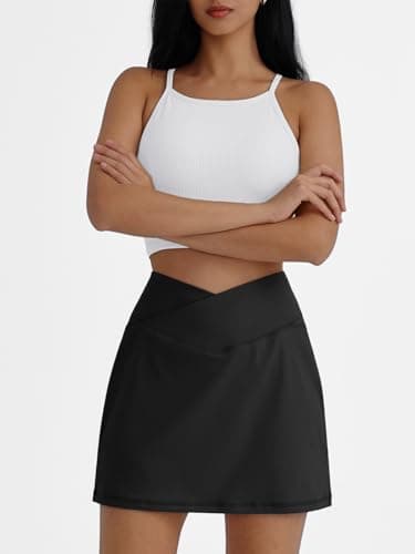 AUTOMET Womens Tennis Skirts with Shorts Underneath Mini Athletic Golf Skorts 2025 Workout Summer Outfits with Pockets Black XL - Image 2