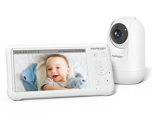 Momcozy Video Baby Monitor, 1080P 5" HD Baby Monitor with Camera & Wall Mount, Infrared Night Vision, 5000mAh Battery, 2-Way Audio, Temperature Sensor, Lullabies, 960ft Range, Ideal for New Moms, BM01 - Image 1