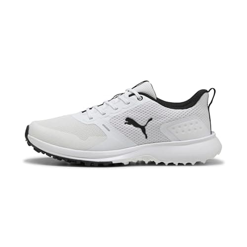PUMA Men's Fusion Grip 6 Golf Shoe, White Black, 11 - Image 1