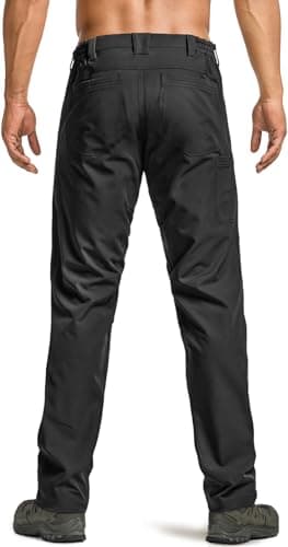 CQR Men's Quick Dry Tactical Pants, Water Resistant Outdoor Pants, Lightweight Stretch Cargo Work Hiking Pants, Rocky Z Black, 36W x 34L - Image 2