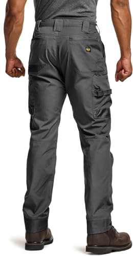 CQR Men's Quick Dry Work Pants, Water Resistant Outdoor Tactical Pants, Lightweight Stretch Cargo Hiking Pants, Frontline Charcoal, 38W x 30L - Image 2