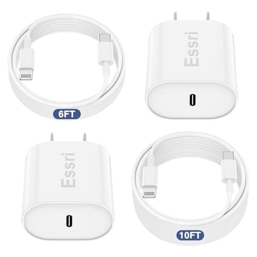 Fast Charger for iPhone 14 13 12 Charge Fast Charging, 2Pack 6FT+10FT USB C to L Cable with 20W USB C for i Phone Charger Block, Compatible with iPhone 14 13 12 Pro/14 Plus/13 Pro Max - White - Image 1