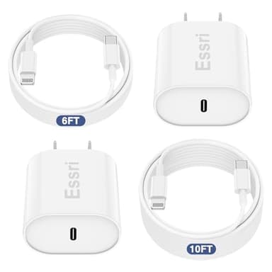 Fast Charger for iPhone 14 13 12 Charge Fast Charging, 2Pack 6FT+10FT USB C to L Cable with 20W USB C for i Phone Charger Block, Compatible with iPhone 14 13 12 Pro/14 Plus/13 Pro Max - White - Image 1