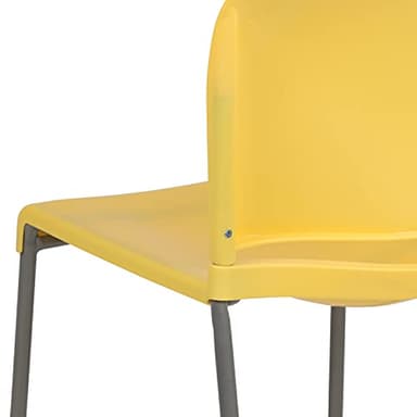 Flash Furniture HERCULES Series 5 Pack 880 lb. Capacity Yellow Full Back Contoured Stack Chair with Gray Powder Coated Sled Base - Image 14