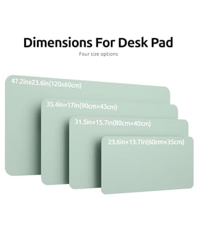 YSAGi Leather Desk Protector, Office Mat, Large Mouse Mat, Non-Slip PU Leather Blotter, Laptop Pad, Waterproof Writing Pad for Office and Home (Pale Green, 23.6" x 13.8") - Image 8