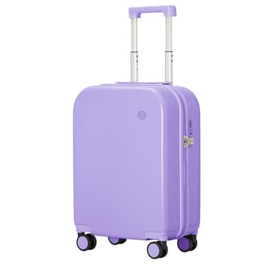mixi Carry on Luggage, 20'' Suitcase Spinner Wheels Luggage Hardshell Lightweight Rolling Suitcases PC with Cover & TSA Lock for Business Travel, Lilac Purple - Image 1