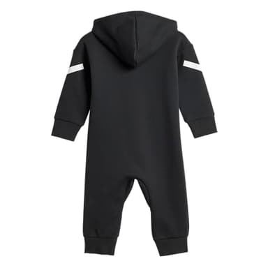 adidas Unisex-Baby Z.N.E Full-Zip Sportswear Hooded Onesie, Black/White, 18 Months - Image 2