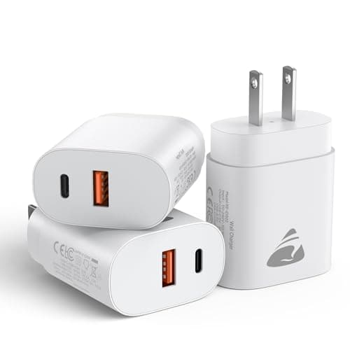 [3 Pack] USB C Charger Block Fast Charging Multiport Wall Charger, Dual Port PD Power Adapter Fast Type C Charging Block Cube Compatible with iPhone 16/15/14/13/12/11/Pro, XS/XR/X/8/7, Samsung, More - Image 1