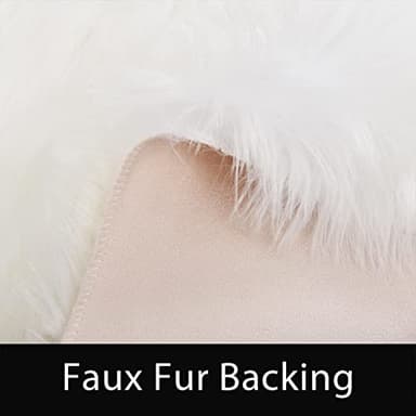Latepis 12x12 Area Rugs for Bedroom White Faux Fur Rug Washable Super Fluffy Rug Faux Sheepskin for Living Room Floor Sofa Shag Rug Office Home Décor, Square - Image 4