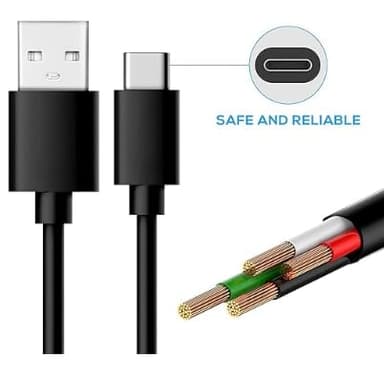 Jyterlks Replacement USB-C Charger Charging Cable Cord Compatible for TOZO T12 T10 T9 NC9 Pro NC9 NC7 NC2 A1 A2 A3 W3 W8 and More USB-C Earbuds/Headphones Charging Cord - Image 3