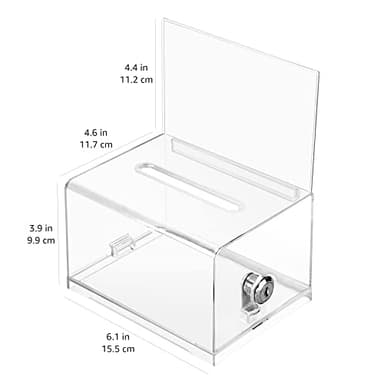 Amazon Basics Ballot Box With Key Lock, Clear - Image 5