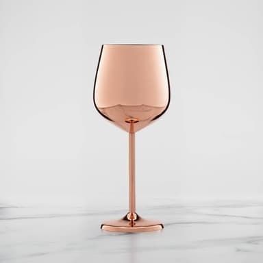 Cambridge Silversmiths 4 Piece Set of 18 oz Copper All Purpose Single Wall Wine Glasses - Image 5