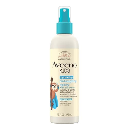 Aveeno Kids Hydrating Detangling Spray with Oat Extract, Quickly & Gently Detangles Kids' Hair, Tear-Free & Suitable for Skin & Scalp, Light Fragrance, Hypoallergenic, 10 fl. oz - Image 1