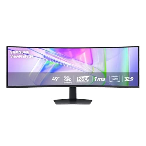 Samsung 49” Business Curved Ultrawide Dual QHD Computer Monitor, USB-C, DisplayPort, HDMI, 120Hz, VESA DisplayHDR 400, Built-in Speakers, Height Adjustable Stand, Eye Care, LS49C954UANXZA, 2024 - Image 1