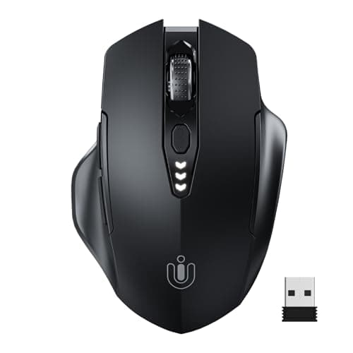 Wireless Mouse,Upgraded 2.4GHz Rechargeable (Battery Level Visible) Ergonomic Computer Mouse,4 Levels DPI, Wireless Mice for Laptop Computer(Matte Black) - Image 1