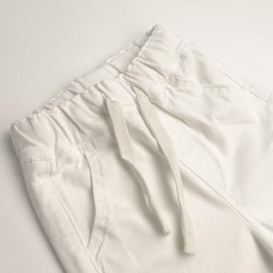 KIDSCOOL SPACE Kids' Denim Shorts,Ribbed Elastic Waist with String Summer Jeans Half Cargo Jeans, White,10-11 Years - Image 3