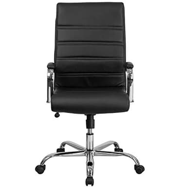 Flash Furniture Whitney High-Back Swivel LeatherSoft Desk Chair with Padded Seat and Armrests, Adjustable Height Padded Office Chair, Black/Chrome - Image 7