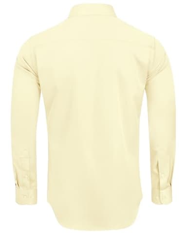 Alimens & Gentle Men's Dress Shirts Long Sleeve Wrinkle-Free Stretch Shirts Solid Formal Button Down Shirt with Pocket - Image 2