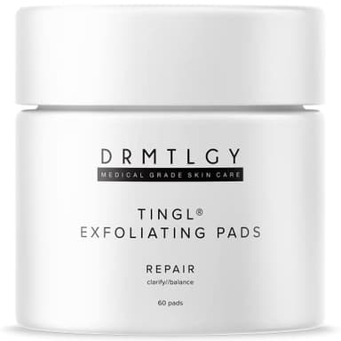DRMTLGY Tingl Exfoliating Face & Body Pads – Glycolic, Lactic & Salicylic Acid for Acne, Pores, Blackheads & Wrinkles – AHA BHA Toner Pads for Oily Skin, Anti-Aging, FSA/HSA Eligible – 60 Count - Image 1