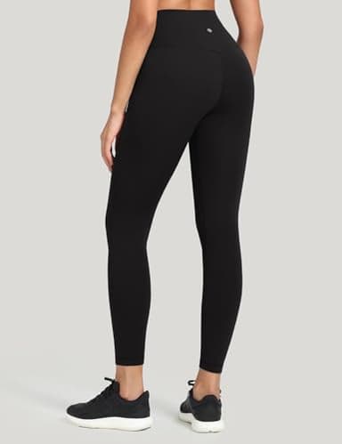 HeyNuts Workout Pro Athletic High Waisted Yoga Leggings for Women, Buttery Soft Workout Pants Compression 7/8 Leggings with Inner Pockets Black_25'' S(4/6) - Image 3