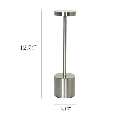 Simple Designs LD1083-SLV 12.75" Mushroom Magic Disc Dimming & Rechargeable Cordless 4-Way Touch Sensor Stick Desk Lamp, Silver - Image 2