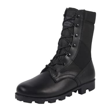 WIDEWAY Men's Military Jungle Combat Boots Black Boots For Men Slip Resistant Leather Tactical Work Boots, All Day Comfortable and Breathable Botas militares para hombres（6-8inch） - Image 1