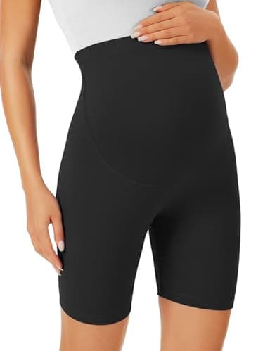BONVIGOR Maternity Shorts Over The Belly - 5" Biker Workout Yoga Active Athletic Pregnancy Short Pants Lounge Pajama - Image 5