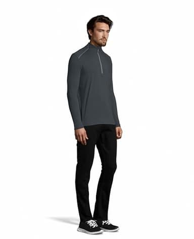 Hanes mens Sport Performance Quarter-zip Pullover Sweatshirt, Stealth, Medium US - Image 5