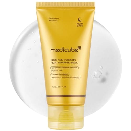 medicube Kojic Acid Turmeric Overnight Wrapping Peel Off Mask – Brightens & Defends Against Skin Stress for a Clear, Glowing Complexion, Korean Skincare, 2.53 fl. oz. - Image 1