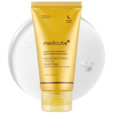 medicube Kojic Acid Turmeric Overnight Wrapping Peel Off Mask – Brightens & Defends Against Skin Stress for a Clear, Glowing Complexion, Korean Skincare, 2.53 fl. oz. - Image 1