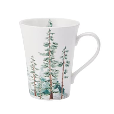 Mikasa Watercolor Forest Bone China Lightweight Chip Resistant 16 Piece Dinnerware Set, Service for 4, White - Image 6