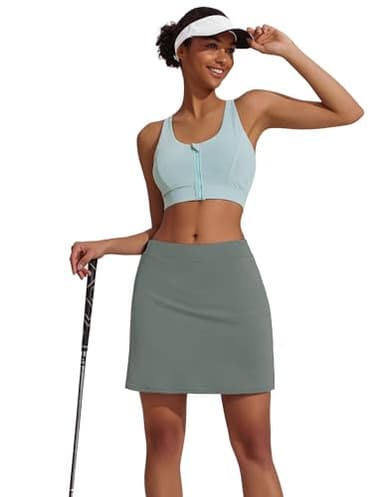 Ekouaer Women's Tennis Skirts Breathable Golf Skorts Lightweight Comfy Active Performance Skort with Shorts,Grey Sage Large - Image 4