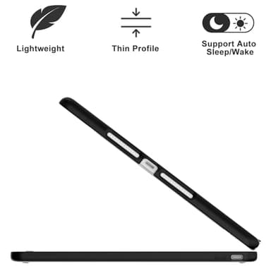 aMZCaSE for iPad 9th/8th/7th Generation case with Keyboard and Pen Holder,Colorful Backlight,360°Rotatable Slim Cover,10.2 inch of iPad Case with Wireless Bluetooth Keyboard,Pencil Holder,Black - Image 8